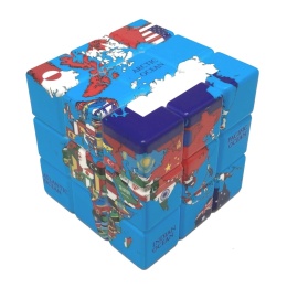 Calvin's Puzzle Flag World Map 3x3 Cube