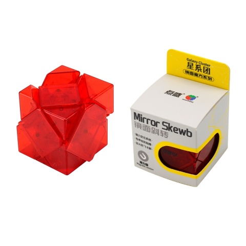 DianSheng Mirror Skewb Magnetic Transparent Red