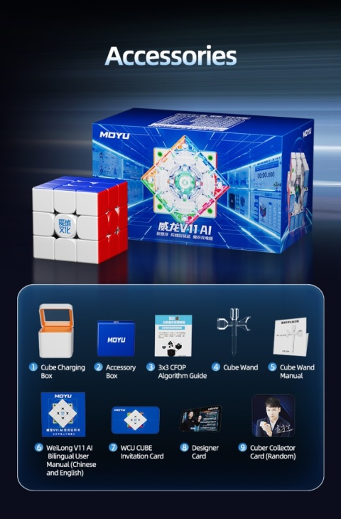 MoYu WeiLong V11 AI 3x3 Maglev Gyroscope UV